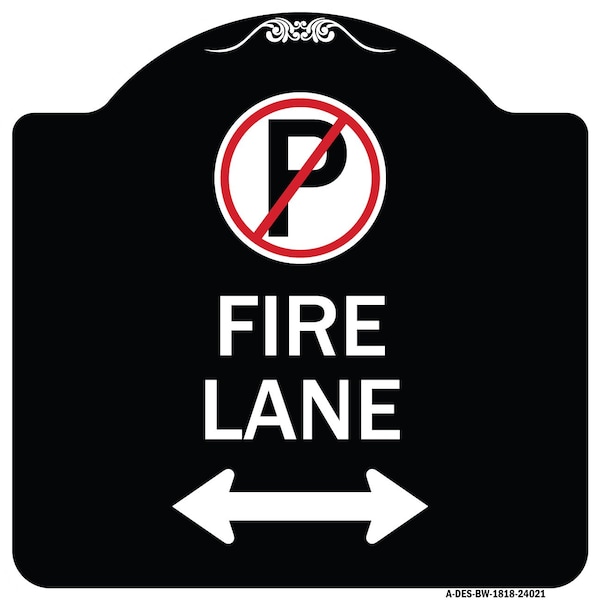 Fire Lane Heavy-Gauge Aluminum Architectural Sign, 18" x 18", BW-1818-24021
